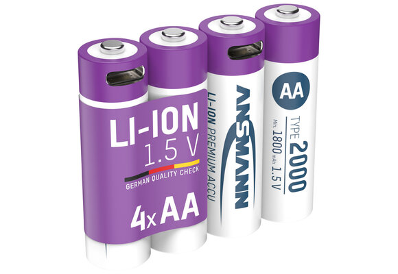4x AA Batterij Lithium Oplaadbaar USB-C