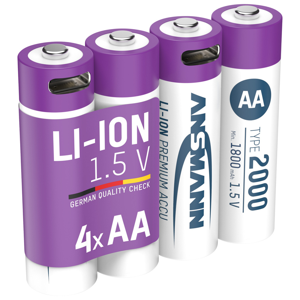 4x AA Batterij Lithium Oplaadbaar USB-C