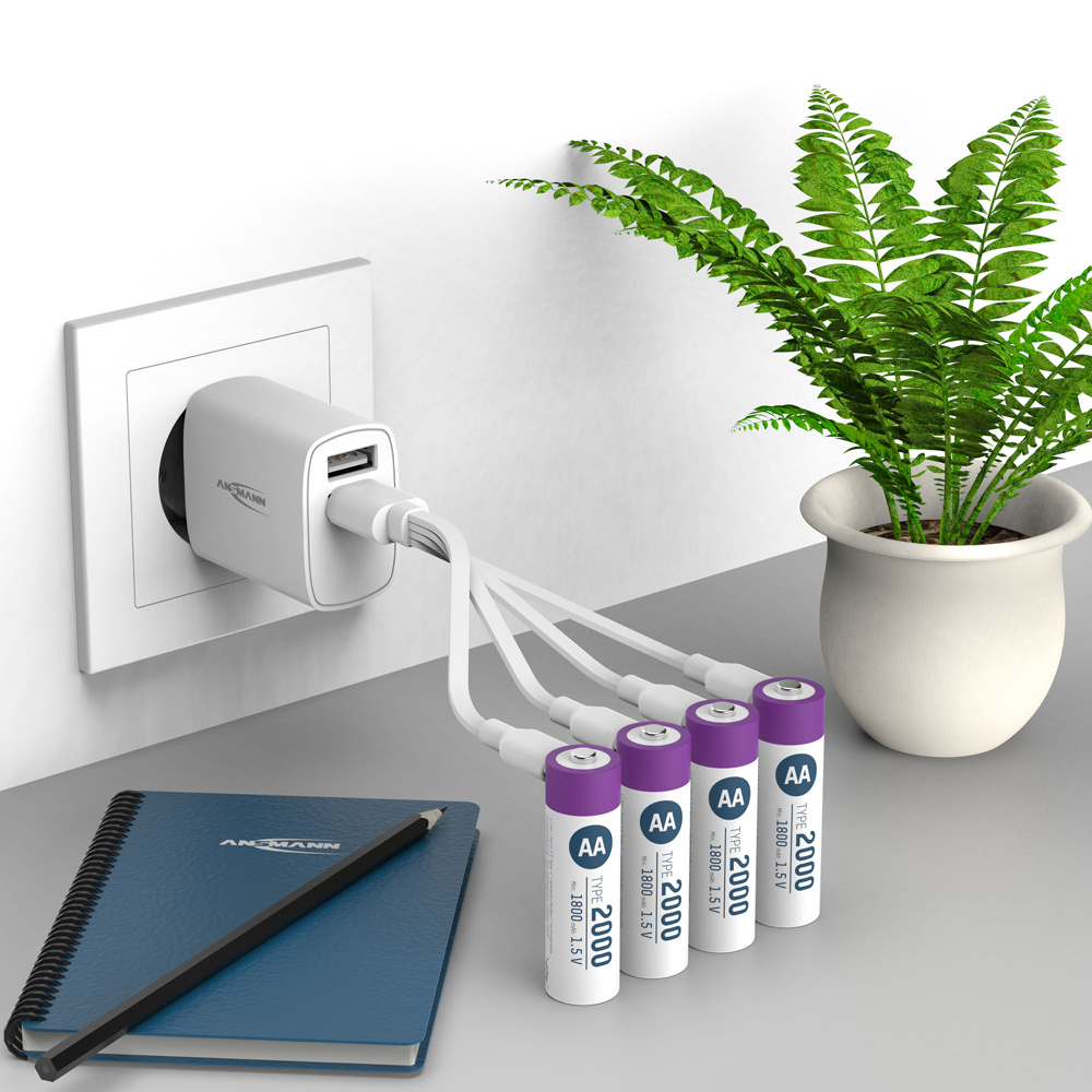 4x AA Batterij Lithium Oplaadbaar USB-C