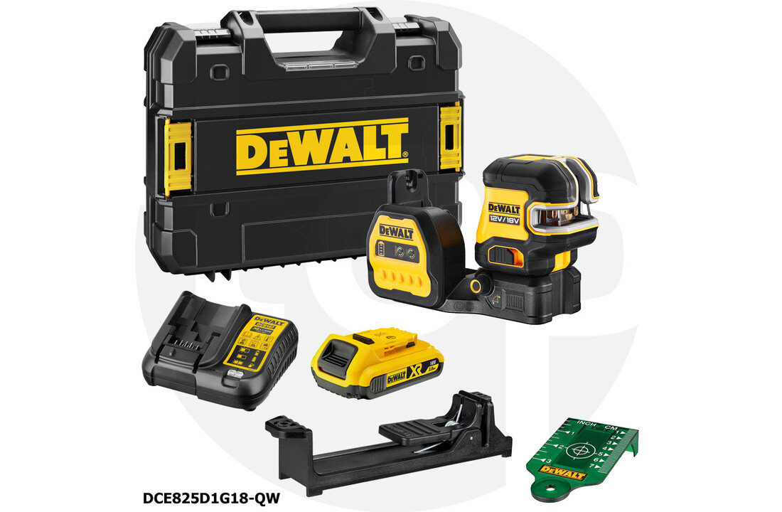 DCE825D1G18 5-Punts- Lijnlaser Groen 18V