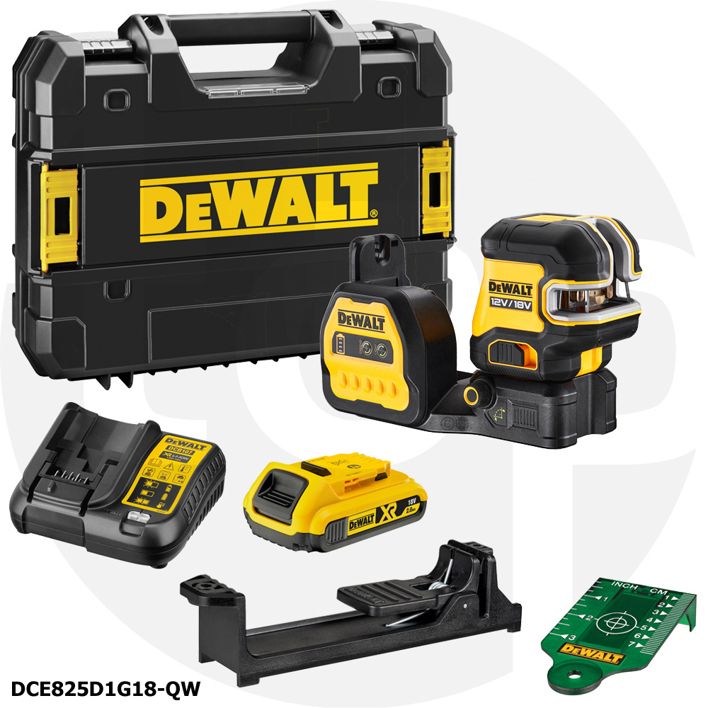 DCE825D1G18 5-Punts- Lijnlaser Groen 18V