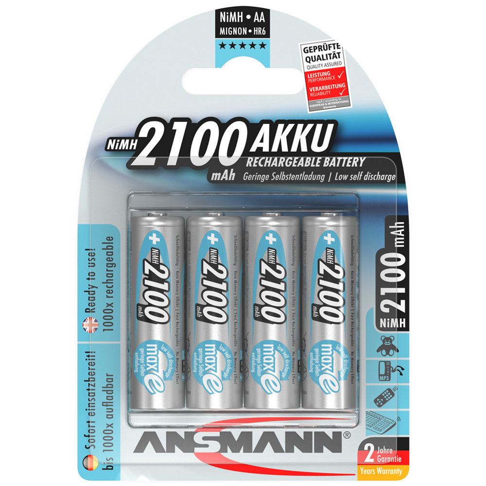 4x AA Batterij Oplaadbaar 2100mAh