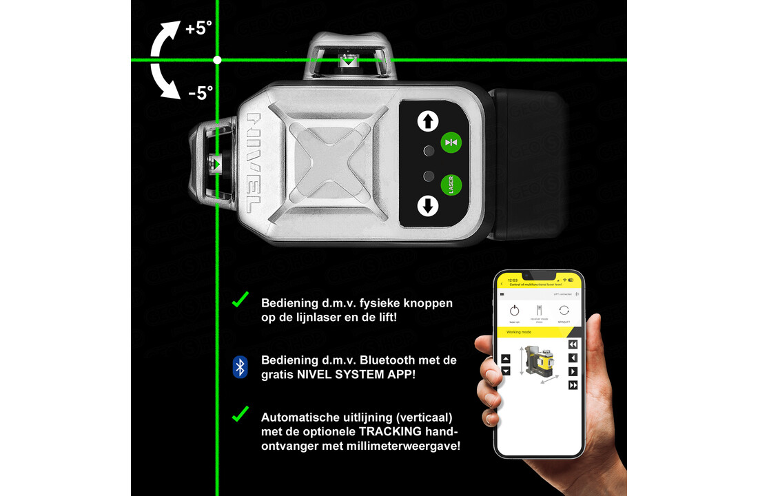 CLx3G MOTOR 3x360° Lijnlaser Groen Motorisch Verstelbaar