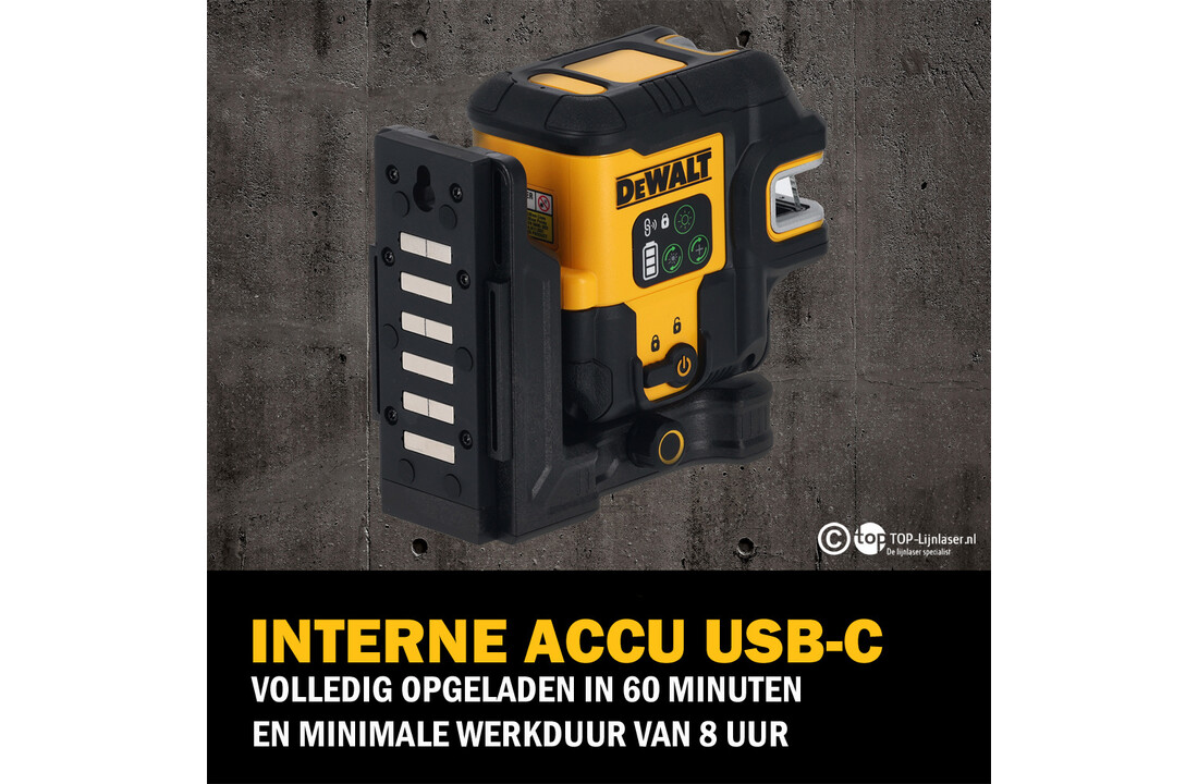 DCLE14251GB-XJ Lijn- 5 Puntlaser Groen Li-Ion