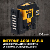 DCLE14251GB-XJ Lijn- 5 Puntlaser Groen Li-Ion