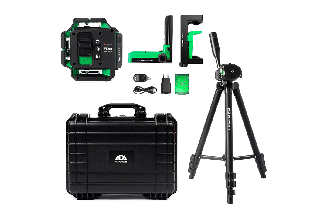 LaserTANK 4-360 Lijnlaser Groen 4x360° Ultimate Set