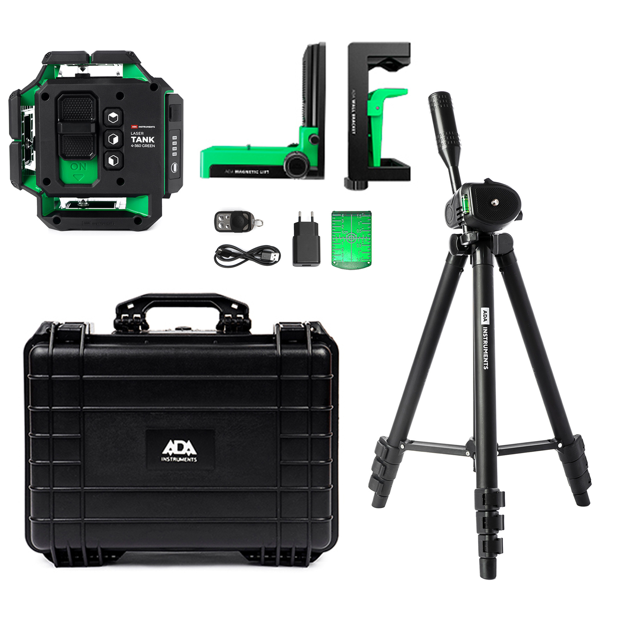 LaserTANK 4-360 Lijnlaser Groen 4x360° Ultimate Set