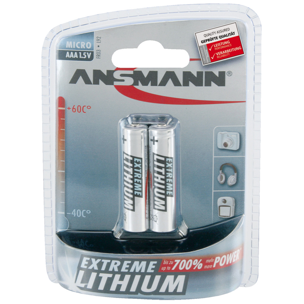 2x AAA Extreme Lithium Batterij