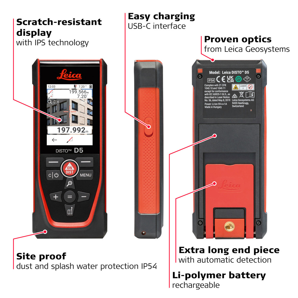 DISTO™ D5 Afstandsmeter 200m
