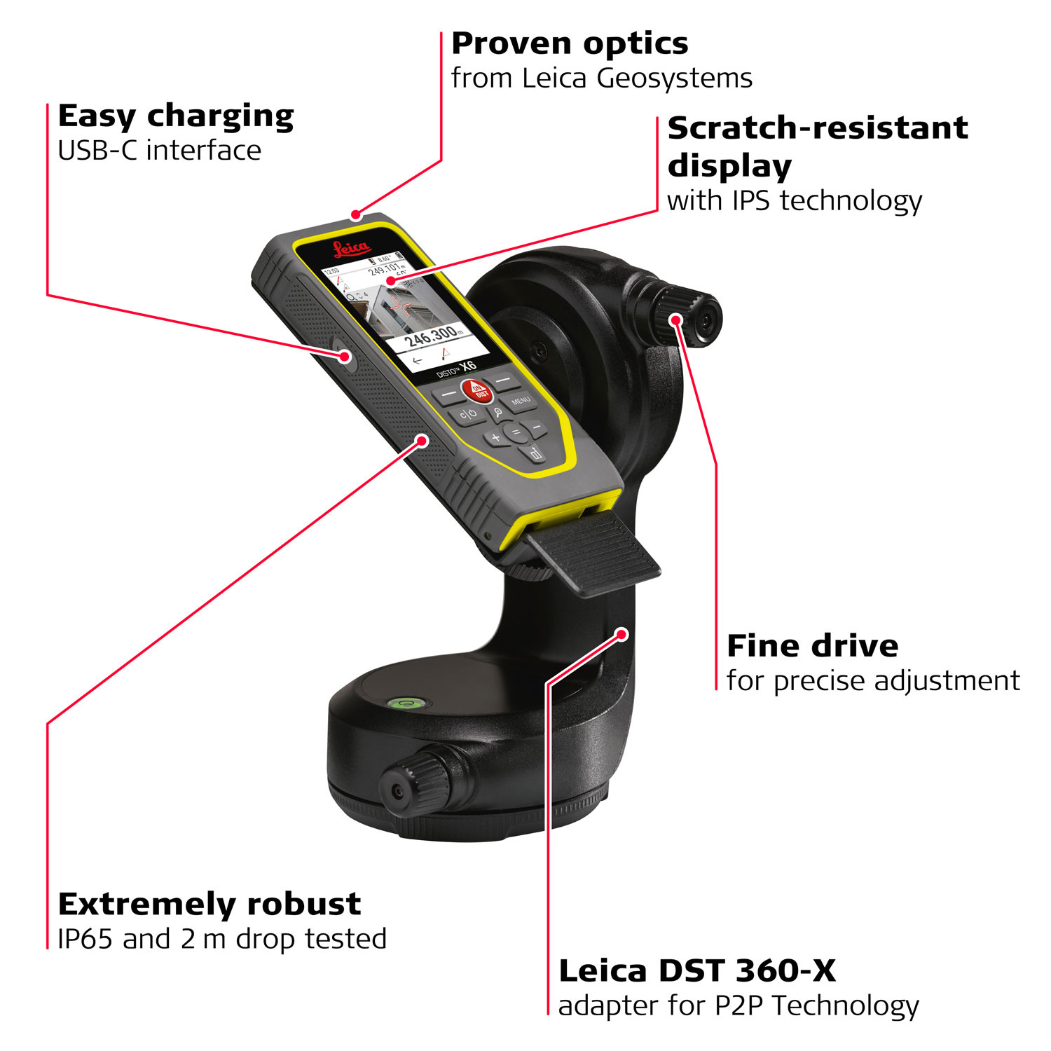 DISTO™ X6 Afstandsmeter 250m P2P Set