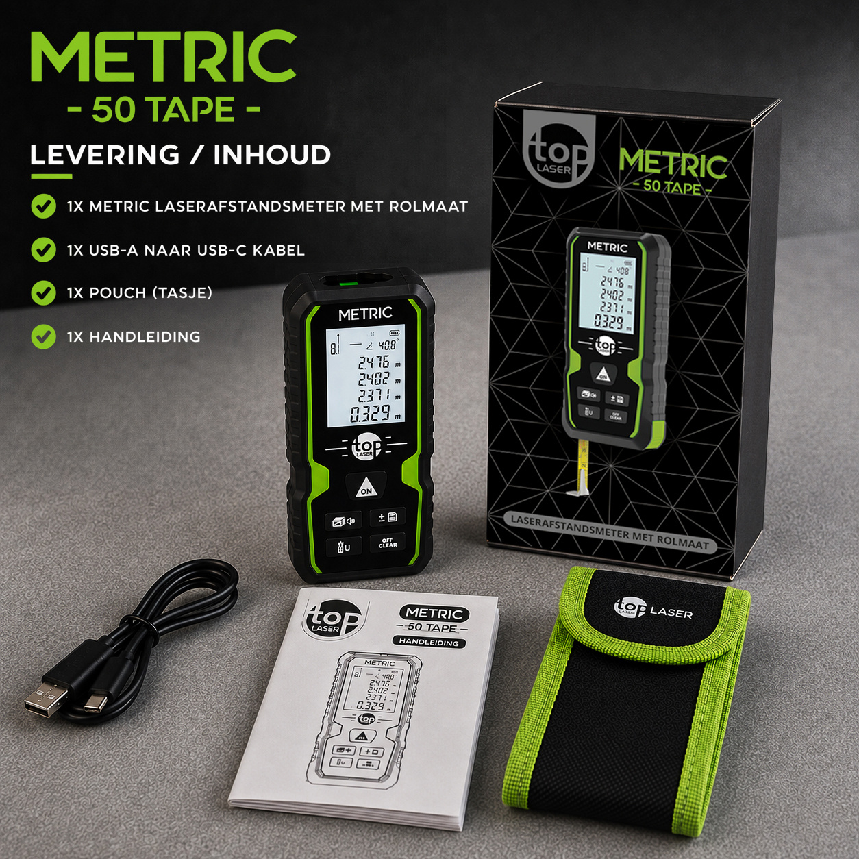METRIC 50 TAPE Afstandsmeter 50m