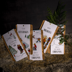 5 Kerstkaarten met Thee - Sneeuwpret