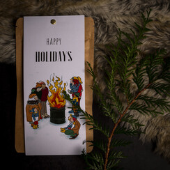 Kerstkaart met thee 'Happy Holidays'