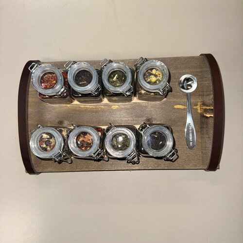 Van Bruggen Theeplank B-keuze theeplank Steigerhout met weckpotjes