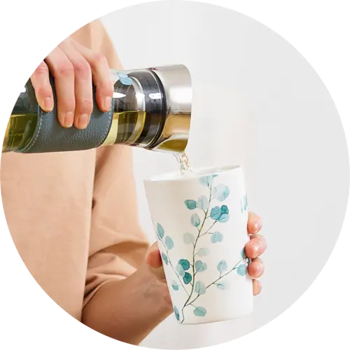 EigenArt TeaEve "Eucalyptus" Blue Dubbelwandige theemok