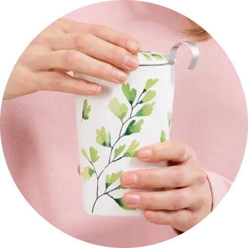 EigenArt TeaEve "Trees" Green Dubbelwandige theemok
