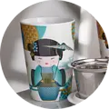 EigenArt Tea eve 'New Geisha Petrol' met theezeef