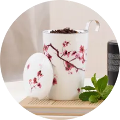 Tea eve 'Cherry blossom' met theezeef
