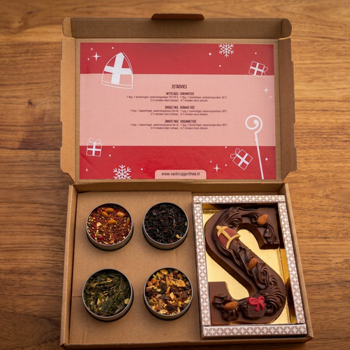 Van Bruggen Thee Brievenbus cadeau thee Sint thee + chocoladeletter