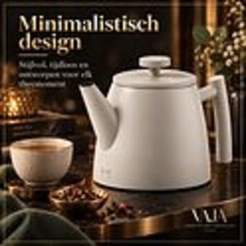 VaJa Theepot dubbelwandig rvs beige