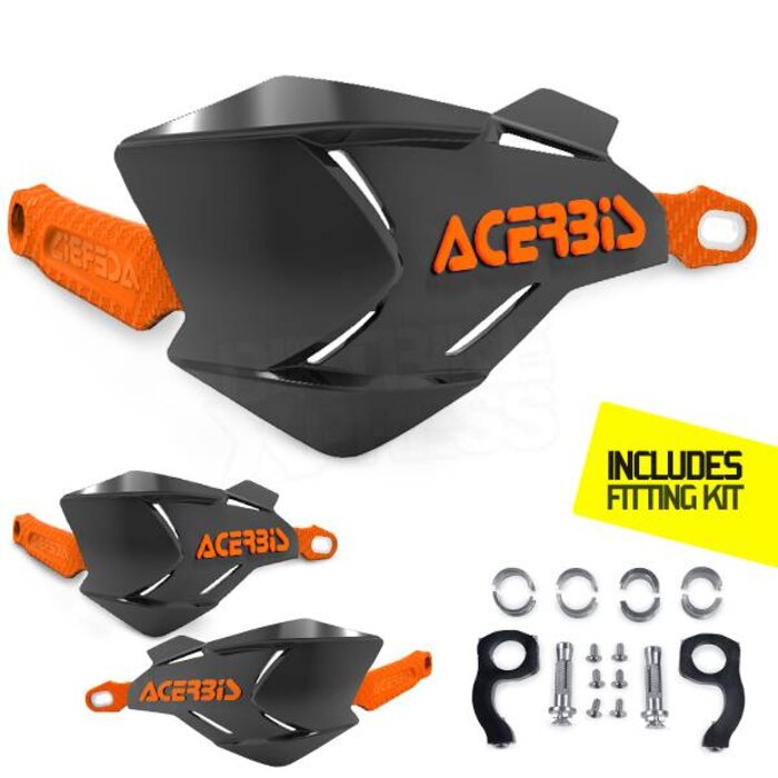 Acerbis HANDSCHALEN X-FACTORY SCHWARZ/ORANGE, INKL. ANBAUKIT
