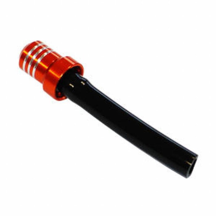 SCAR-RACING Ventil Cap Entlüftungsschlauch Aluminium orange