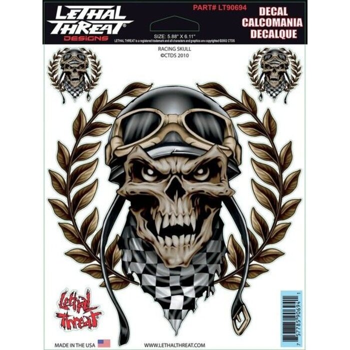 Lethal Threat Stickerset  Racing Skull LT90694