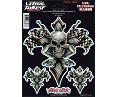Lethal Threat Stickerset  Gold Piston Skull LT88077