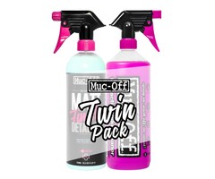 Muc-Off 1 Liter CLEANER & 750ML MATT FINISH DETAILER TWIN PACK + Gratis Sponge