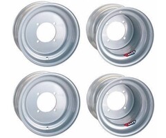 AMS Quad Stahlfelgensatz silber 10x5 & 9x9