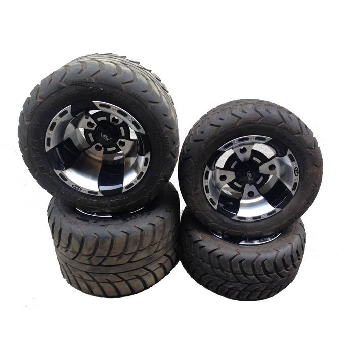 VBW - tires Komplettreifensatz Sport schwarz/silver Alufelgen mit Maxxis Spearz vorne 10x6 / hinten 10x10