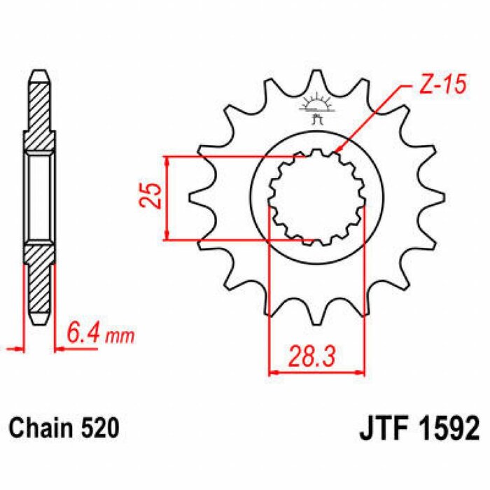 JT Chain Ritzel JTF1592 für Yamaha YFM 700 R