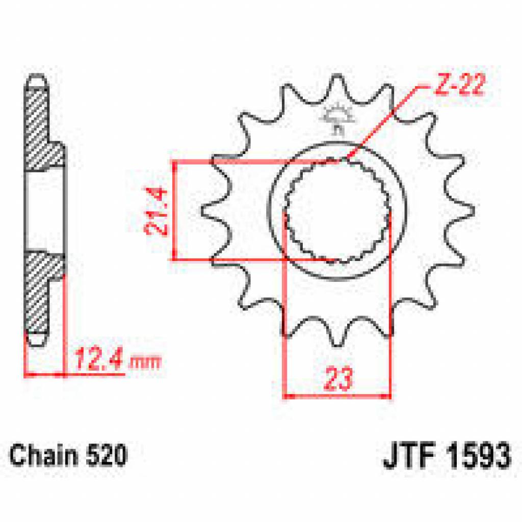 JT Chain Ritzel JTF1593 für Yamaha YFM 250 R