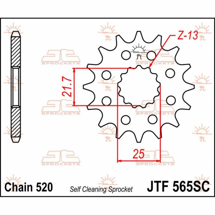 JT Chain Ritzel JTF565 für Yamaha YFZ 450