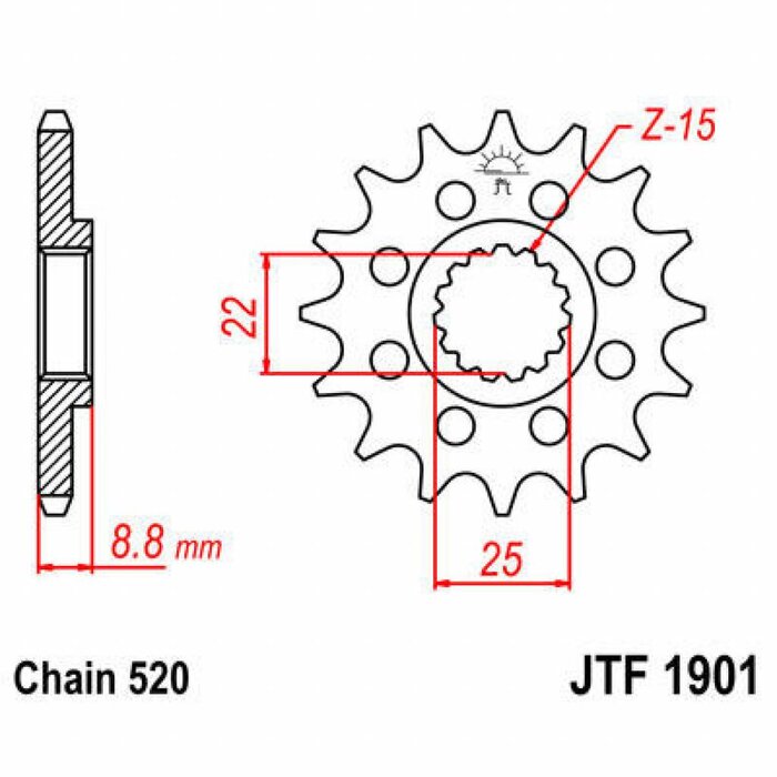 JT Chain Ritzel JTF1901 für KTM ATV 450/505/525