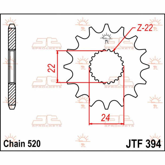 JT Chain Ritzel JTF394 für Can Am DS 450