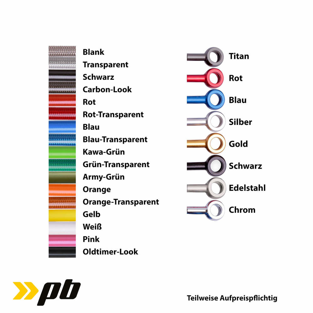 Probrake Stahlflex Bremsleitung hinten für YAMAHA YFM 350 R (AH12) 2004-