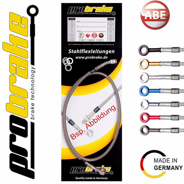 Probrake Stahlflex Bremsleitung hinten für YAMAHA YFM 350 R (AH12) 2004-