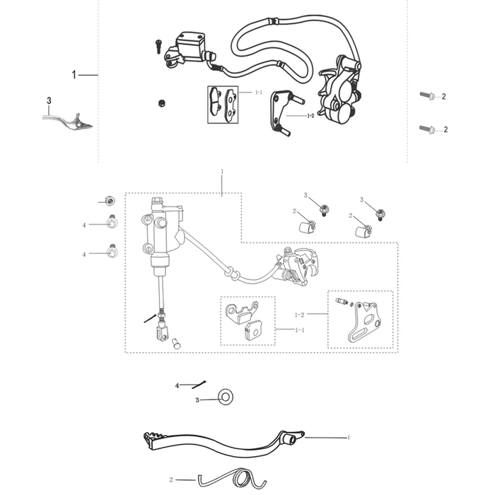 Kayo TS90 Bremse, Bremspedal