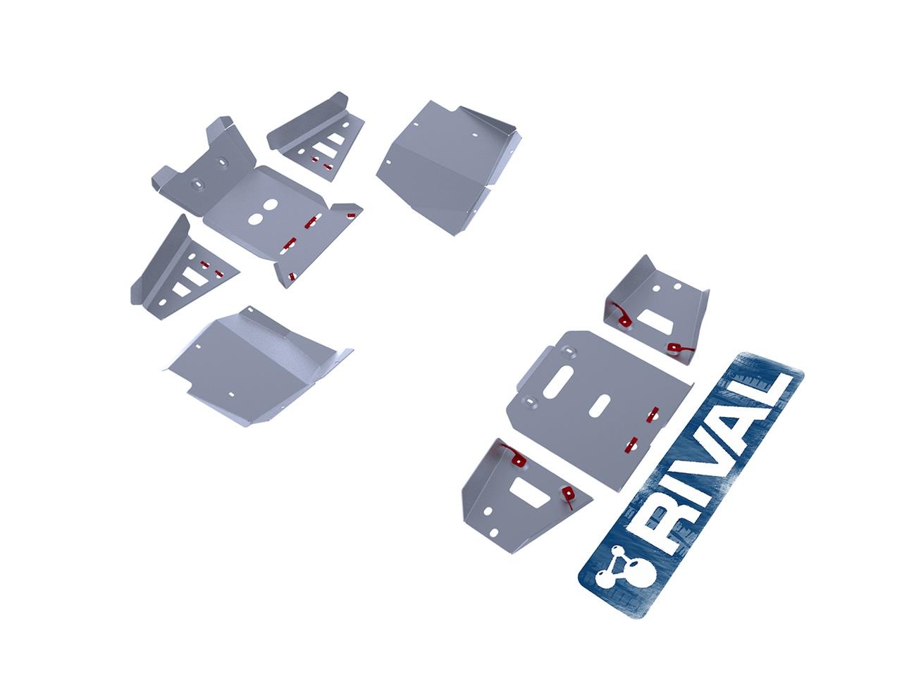 Rival Complete Skid Plate Kit Aluminum Yamaha Viking