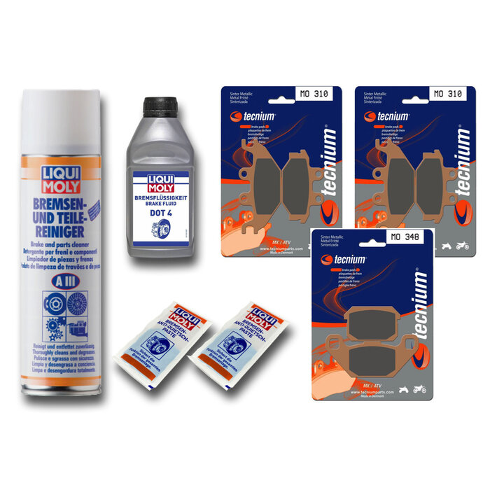 Liqui Moly Bremsen Set für Adly Hurricane 450 / 500 Quad Beläge Flüssigkeit vorne hinten DOT4