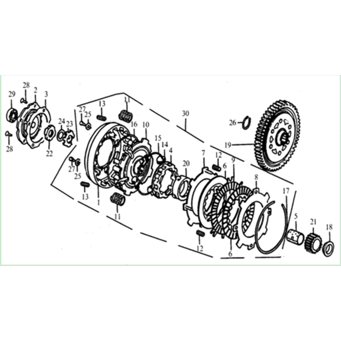 Kayo AT110 / AU110 Kupplung