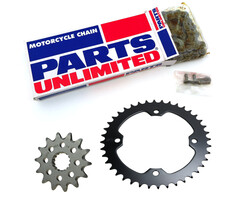 Parts Unlimted Antriebssatz Set Kette + Ritzel + Kettenrad für Dinli Special 450