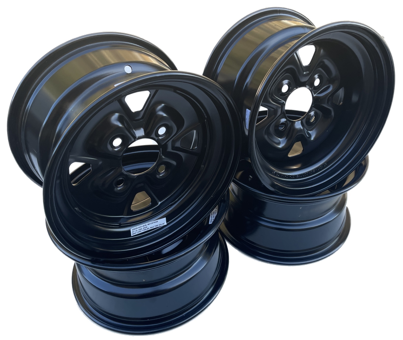 Moose Utility Stahlfelgen Satz für ATV ´s mit 12 Zoll schwarz