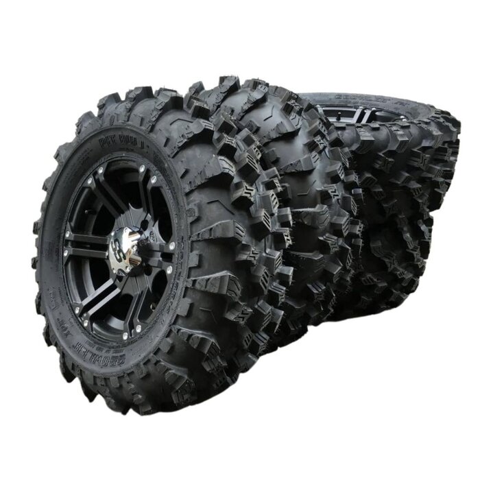 ITP ATV Felgen Komplettreifensatz 14 Zoll ITP SS212 schwarz mit Pit Bull