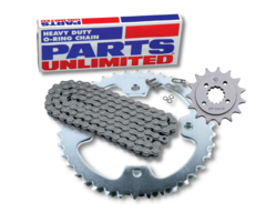 Parts Unlimted Antriebssatz Set O-Ring Kette + Ritzel + Kettenrad für Dinli Special 450