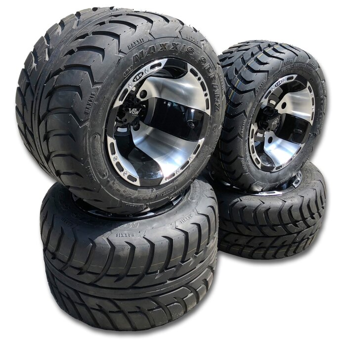 VBW - tires Komplettreifensatz Sport schwarz/silver Alufelgen mit Maxxis Spearz vorne 10x6 / hinten 10x10