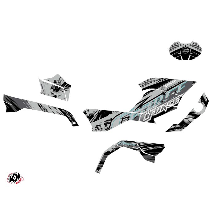 Kutvek Cfmoto Cforce 625 Touring ATV Brush Graphic Kit Dekorsatz grau