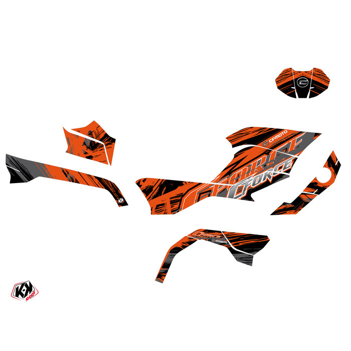 Kutvek Cfmoto Cforce 625 Touring ATV Brush Graphic Kit Dekorsatz orange