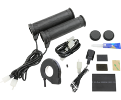 Koso Griffheizung Heizgriffekit - Heizgriffe offenes Ende für 22 mm Lenker, elektronischer Schalter mit 5 Stufen.